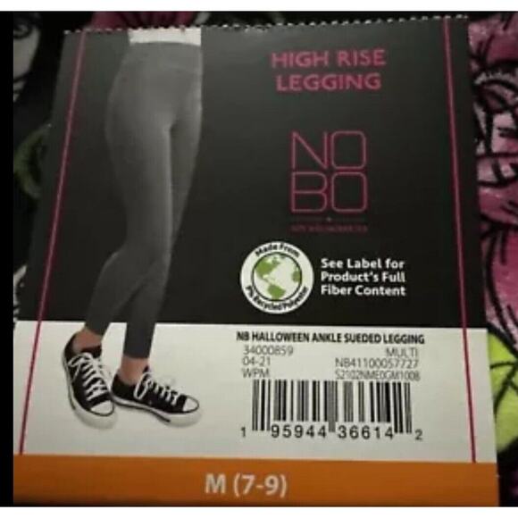 NoBo Sugar Skull High Rise Halloween Ankle Sueded Soft Leggings Medium 7-9 New - Picture 4 of 4